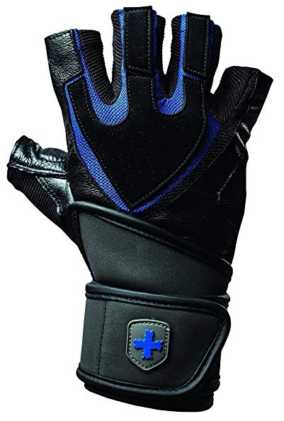 Harbinger Training Grip Wristwrap Weightlifting Gloves with TechGel-Padded Leather Palm (Old Style), XX-Large