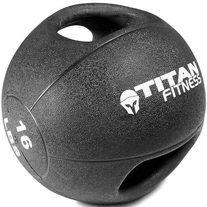 Titan Dual Grip Medicine Ball Rubber Sport Double 6-20 lb Weighted