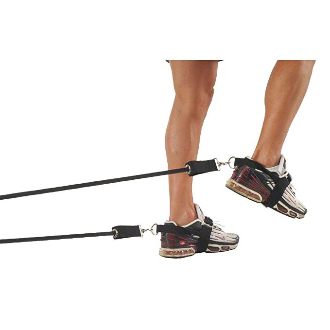 Power Systems Leg Speed Builder, Two Adjustable Foot Straps and Two 70-Inch Resistance Tubes with Anchor, Resistance Levels: 14-40 Pounds, Black (11000)