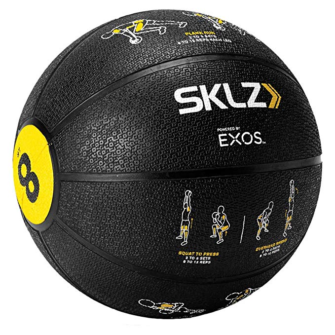 SKLZ Trainer Med Ball - Self Coaching Medicine Ball with Printed Exercise Instructions (8 pounds)