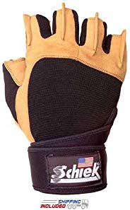 Schiek Power Series Lifting Gloves with Wrist Wraps (Pair)