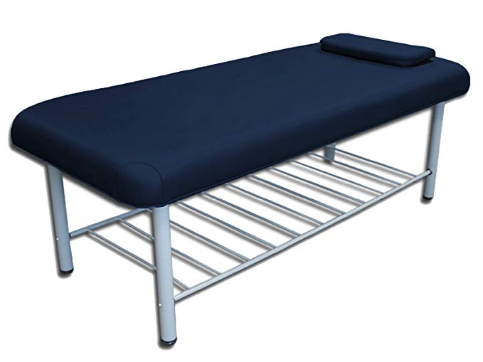 TOA Metal Framed Stationary Spa Massage Table Bed w/ Tray Rack