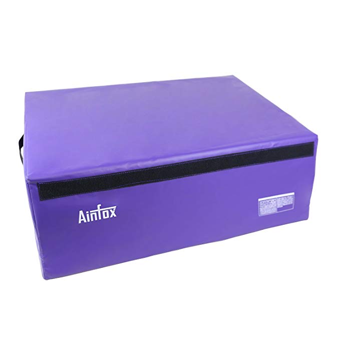 Ainfox PVC Soft Foam Plyo Jump Box for Plyometric Exercise Fitness Safe Box