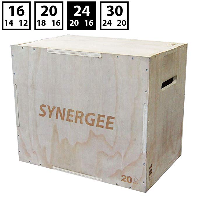 iheartsynergee 3 in 1 Plyometric Box Jump Training Conditioning. Wooden Plyo Box Soft Plyo Box All in One Jump Trainer. Sizes 30/24/20, 24/20/16, 20/18/16, 16/14/12