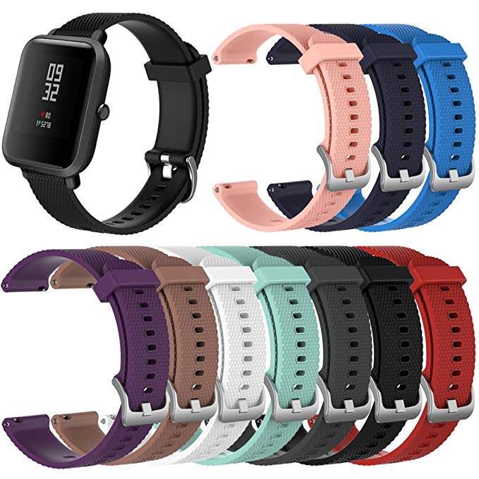 For Huami Amazfit Bip Youth Watch Band Small, Soft Silicone Bracelet Accessories Watch Bands Replacement Strap Wristbands with Metal Buckle for Xiaomi Huami Amazfit Bip Youth Watch