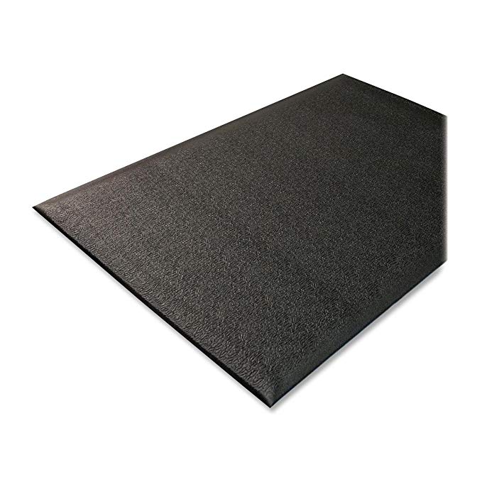 Genuine Joe Anti-Fatigue Mat, Nitrile Rubber/Vinyl, 3 by 10-Feet, Black