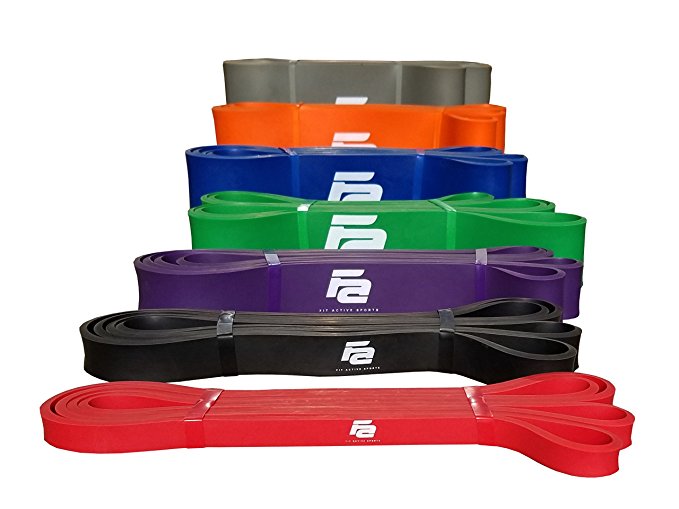 Fit Active Sports Resistance, Workout, Exercise Bands for Gym, Stretching, Strength Training, Weightlifting