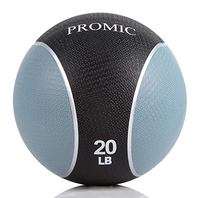 PROMIC Medicine Ball (2LB-22LB) Weighted Exercise Ball, Sturdy Rubber Construction Comfort Textured Grip Strength Training