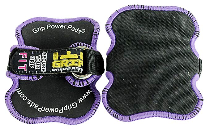 Women's PRO Purple Style Training Workout Grip Gloves 1 Pair / 2 Pads | Gym Glove Alternative | Grip Power Pads FIT | Lifting Grips | Patented Hand Grip Technology