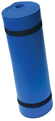Harbinger Ribbed Durafoam Exercise Mat 5/8-Inch, Blue