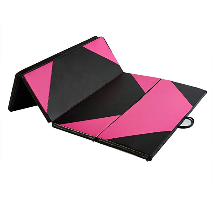 5A-Parts Foldable Gymnastic Exercise Aerobics Yoga Martial Arts Mat PU with Handles and Zipper Indoor Outdoor Parkour