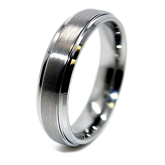 Unisex 6mm Tungsten Carbide Raised Satin Center Wedding Band