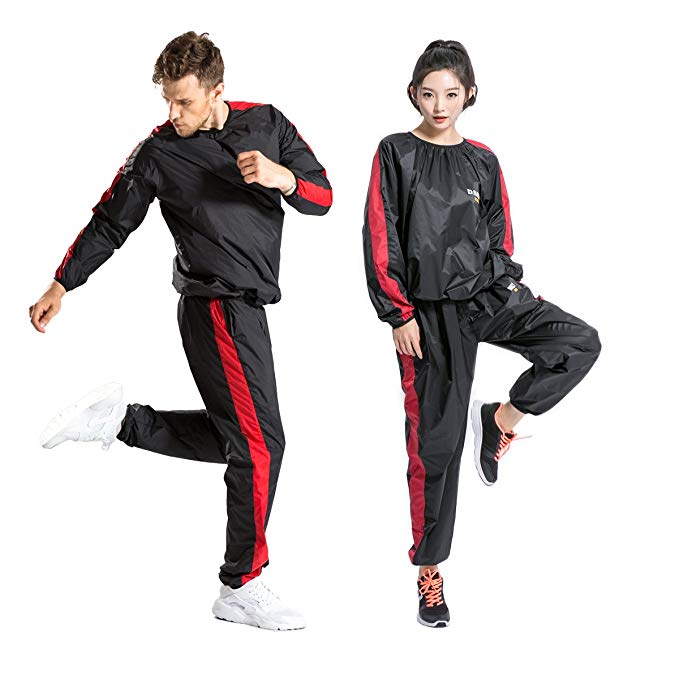 DNRZY Fitness Sweet Suits Unisex Anti-Rip Sport Suits Running Slimming Sauna Suit for Lose Weight Fat Burner Sweat Workout Clothes Durable Long Sleeves