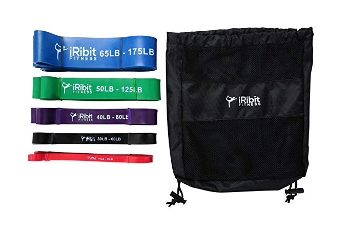 iRibit Fitness Assisted Pull-Up Bands, Powerlifting Bands, Resistance Bands, Stretch Bands for Crossfit
