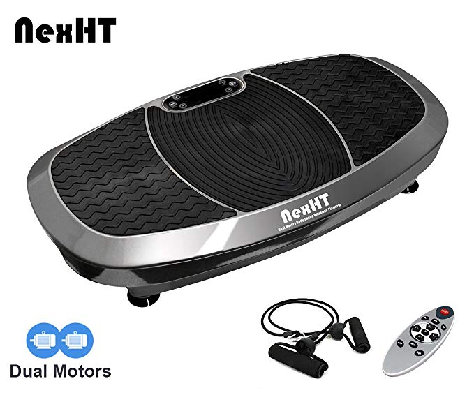 NexHT Fitness Vibration Platform,Whole Full Body Shape Exercise Machine,Vibration Plate ,Fit Massage Workout Trainer with Two Bands &Remote,Max User Weight 330lbs.