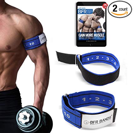 Occlusion Training Bands by BFR Bands, RIGID EDITION, Blood Flow Restriction Bands Give Lean & Fast Muscle Growth without Lifting Heavy Weights - Strong Adjustable Strap + Comfort Liner (Arms)