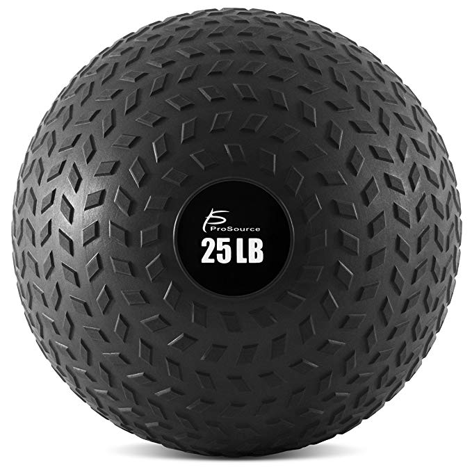 ProSource Slam Medicine Balls 5, 10, 15, 20, 25, 30, 50lbs Smooth and Tread Textured Grip Dead Weight Balls for Crossfit, Strength and Conditioning Exercises, Cardio and Core Workouts